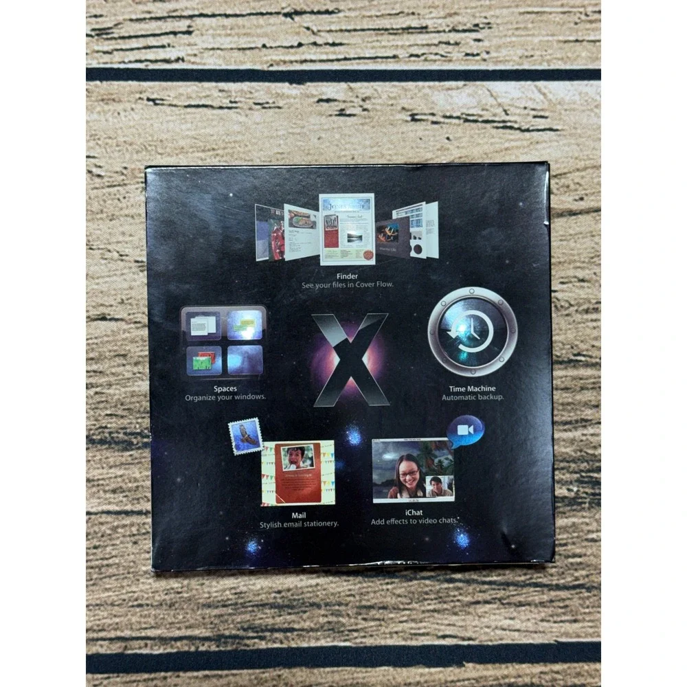 Apple Mac OS X Leopard Version 10.5.4 MB576Z/A Install DVD Software Box Manual